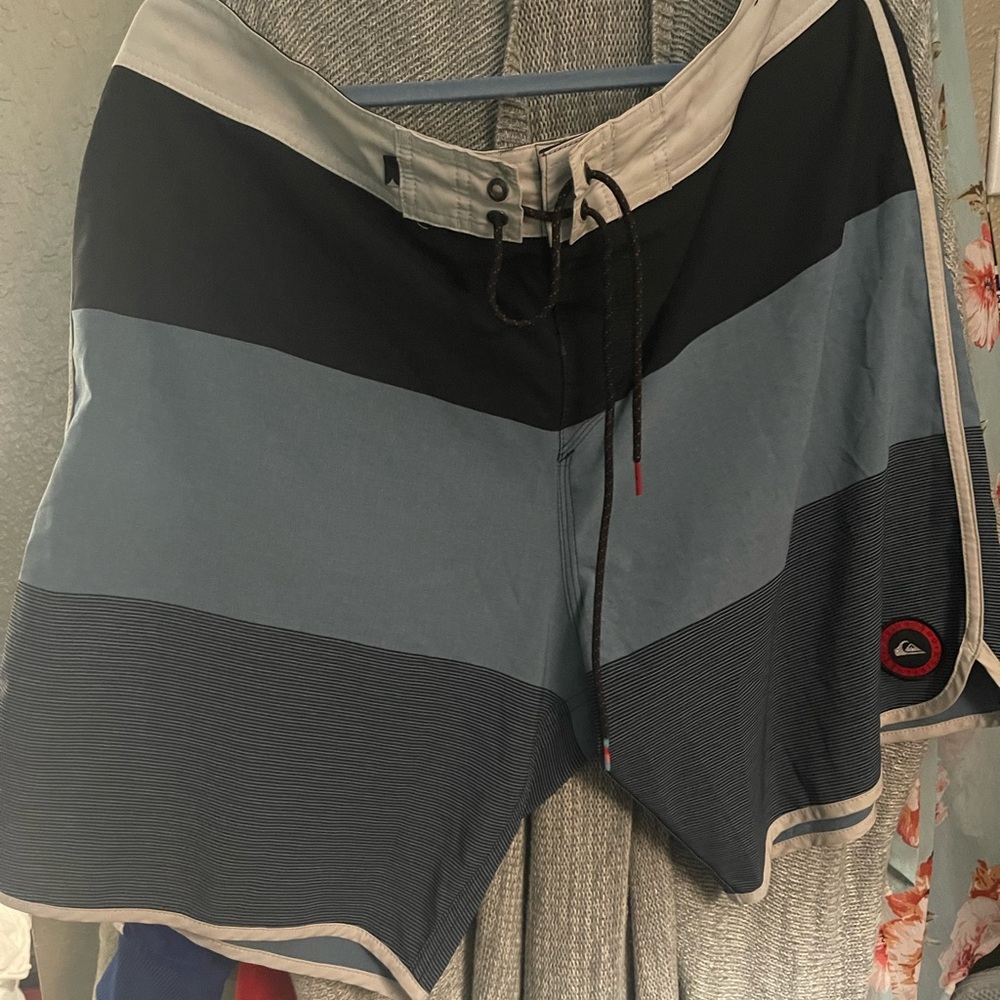 Quiksilver Men's Black and Blue Board Shorts